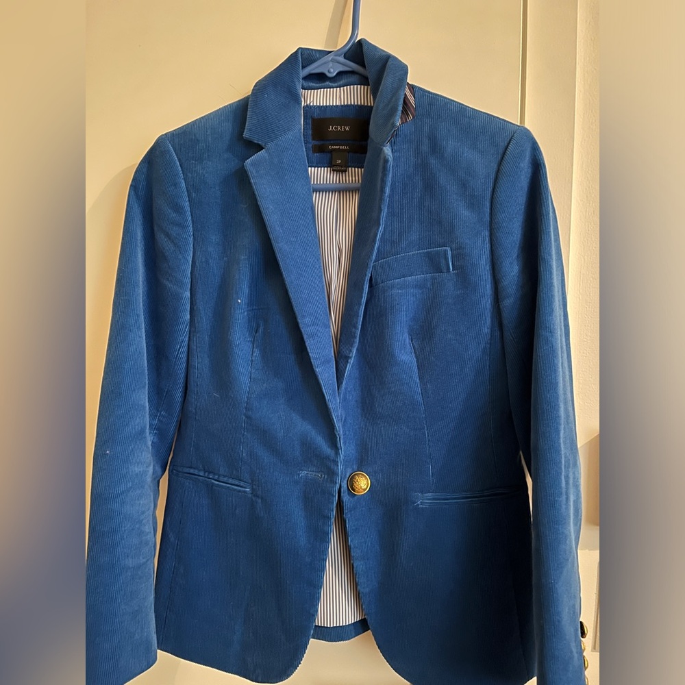 J. Crew Campbell Blazer Blue Corduroy GUC